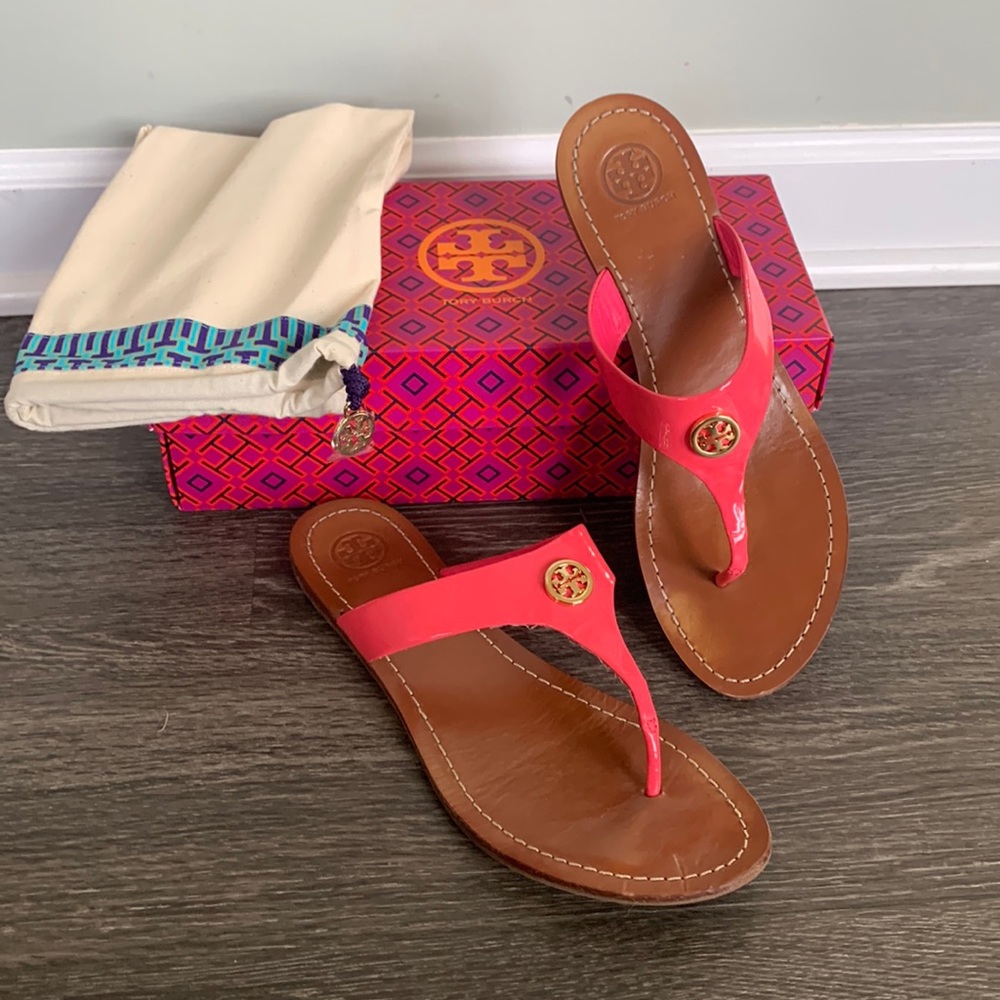 Tory Burch Pink Leather Sandals Sz 9